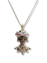 Carica l'immagine nel visualizzatore di Gallery, Collana con pendente a forma di Testa di Moro donna - Necklace with pendant typical representation of the Sicilian tradition.