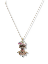Carica l'immagine nel visualizzatore di Gallery, Collana con pendente a forma di Testa di Moro donna - Necklace with pendant typical representation of the Sicilian tradition.