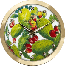 Carica l'immagine nel visualizzatore di Gallery, MIZZICA Time - Orologio con simbolo tipico siciliano Il Fico D’India quadrante stampato – MB102 - Clock with typical Sicilian symbol the prickly pear