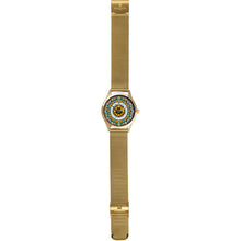Carica l'immagine nel visualizzatore di Gallery, MIZZICA Time - Orologio con simbolo tipico siciliano Deruta quadrante stampato e maglia milano – MC118 - Clock with typical Sicilian symbol