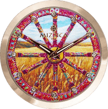 Carica l'immagine nel visualizzatore di Gallery, MIZZICA Time - Orologio con simbolo tipico siciliano La Ruota quadrante stampato – MB101 - Clock with typical Sicilian symbol The wheel