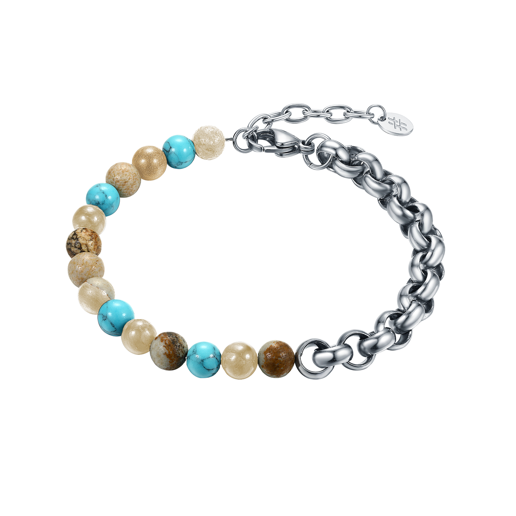 #Brandgioelli - Bracciale Catena e Pietre azzurro marrone