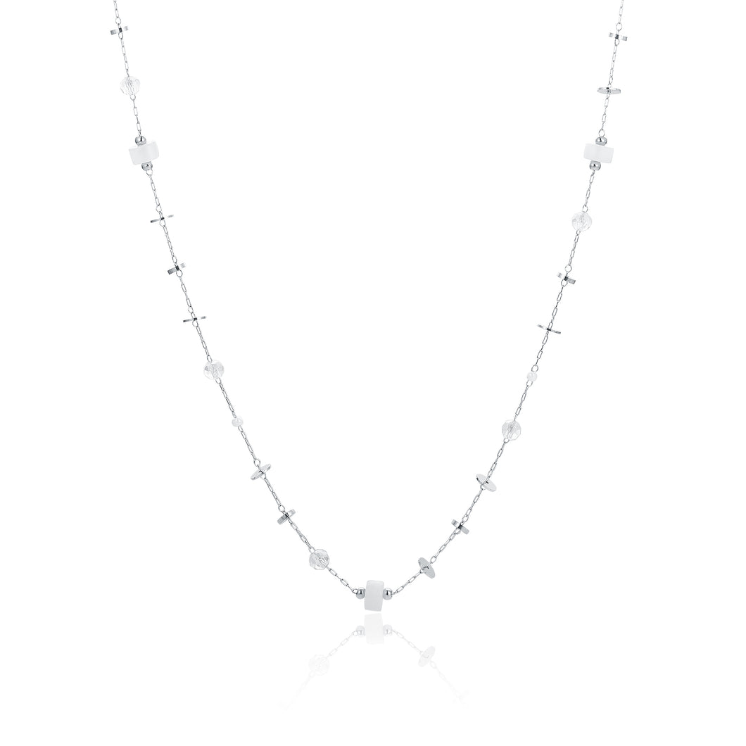 #BrandGioielli - Collana con Pietre e Cristalli Bianchi.