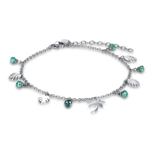 #Brandgioielli - Cavigliera con Cristalli Foglie e Palme