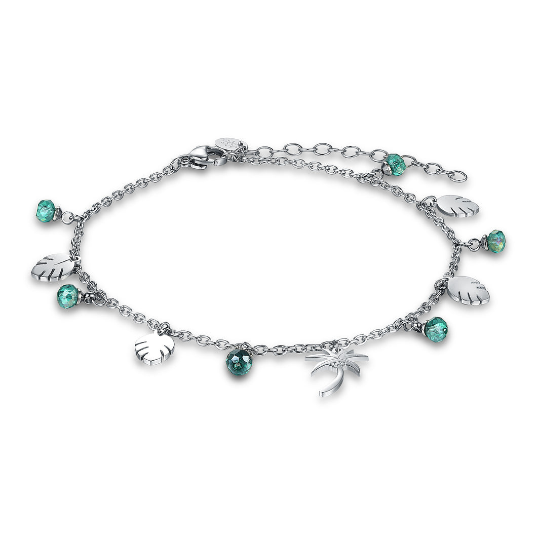 #Brandgioielli - Cavigliera con Cristalli Foglie e Palme