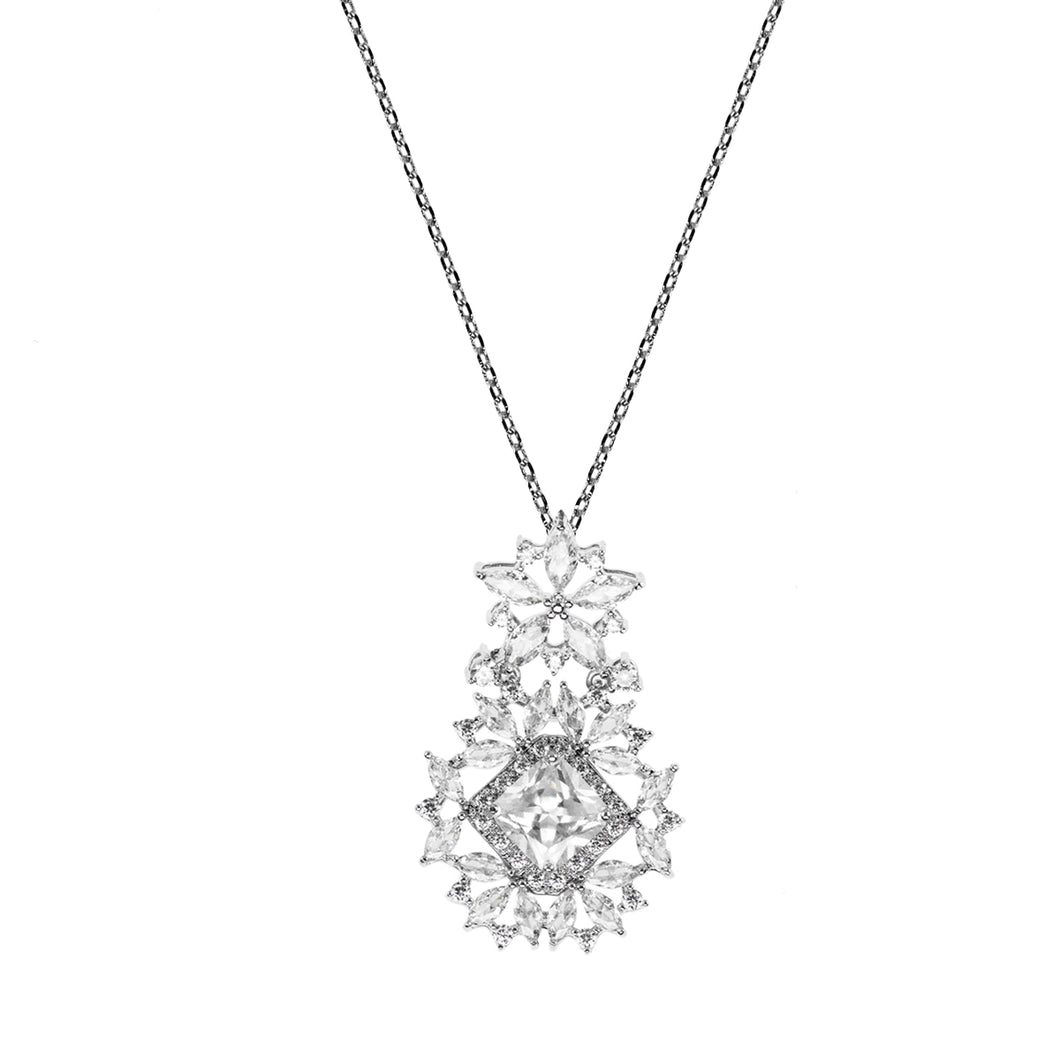 MAGNOLIA - Collana in metallo anallergico con zirconi cubici – CL5061B