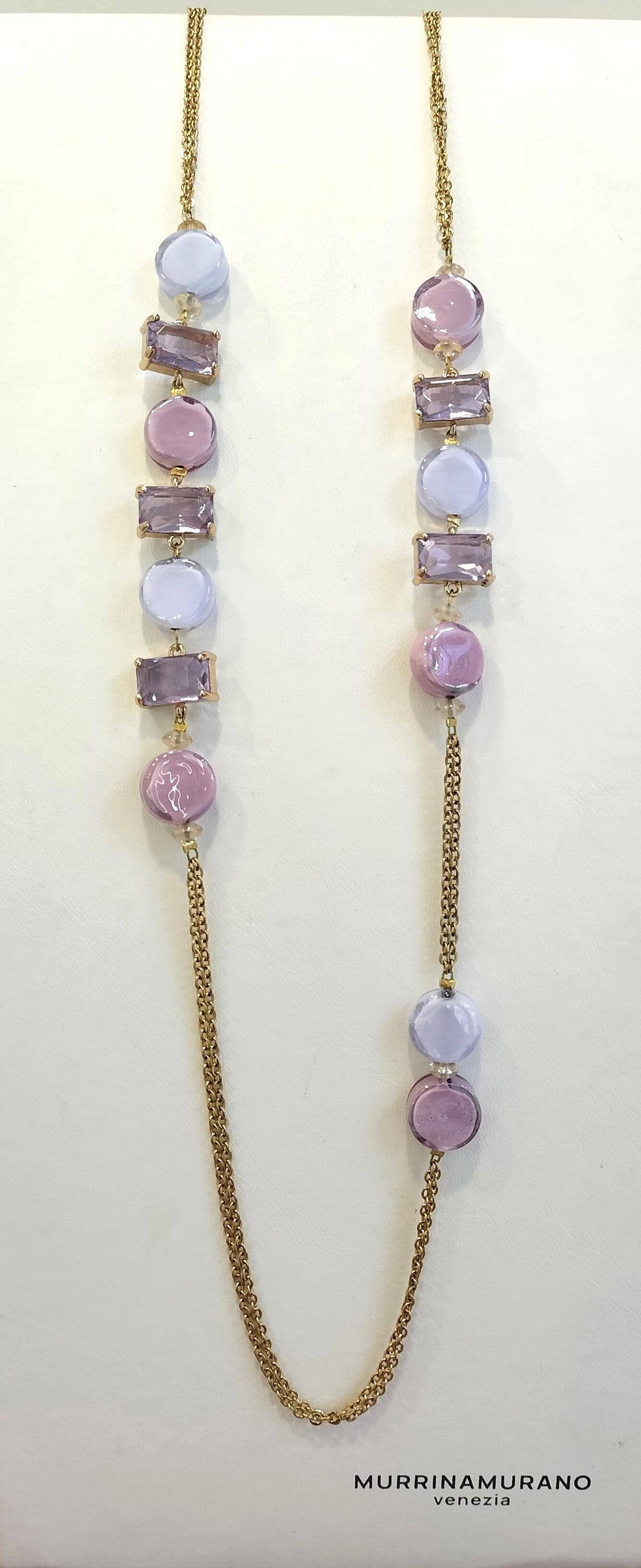 Collana LUNGA MurrinaMurano Venezia SUNSET MIRAGE ROSA