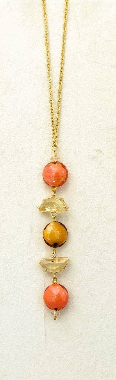 Collana pendente MurrinaMurano Venezia OCEAN ODISSEY ARANCIO