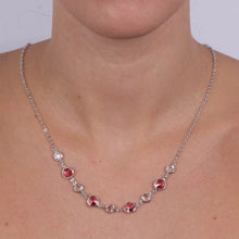 Carica l&#39;immagine nel visualizzatore di Gallery, BYSIMON - Collana in Argento 925 impreziosita da Cristalli rosa e bianco

