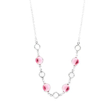 Carica l&#39;immagine nel visualizzatore di Gallery, BYSIMON - Collana in Argento 925 impreziosita da Cristalli rosa e bianco
