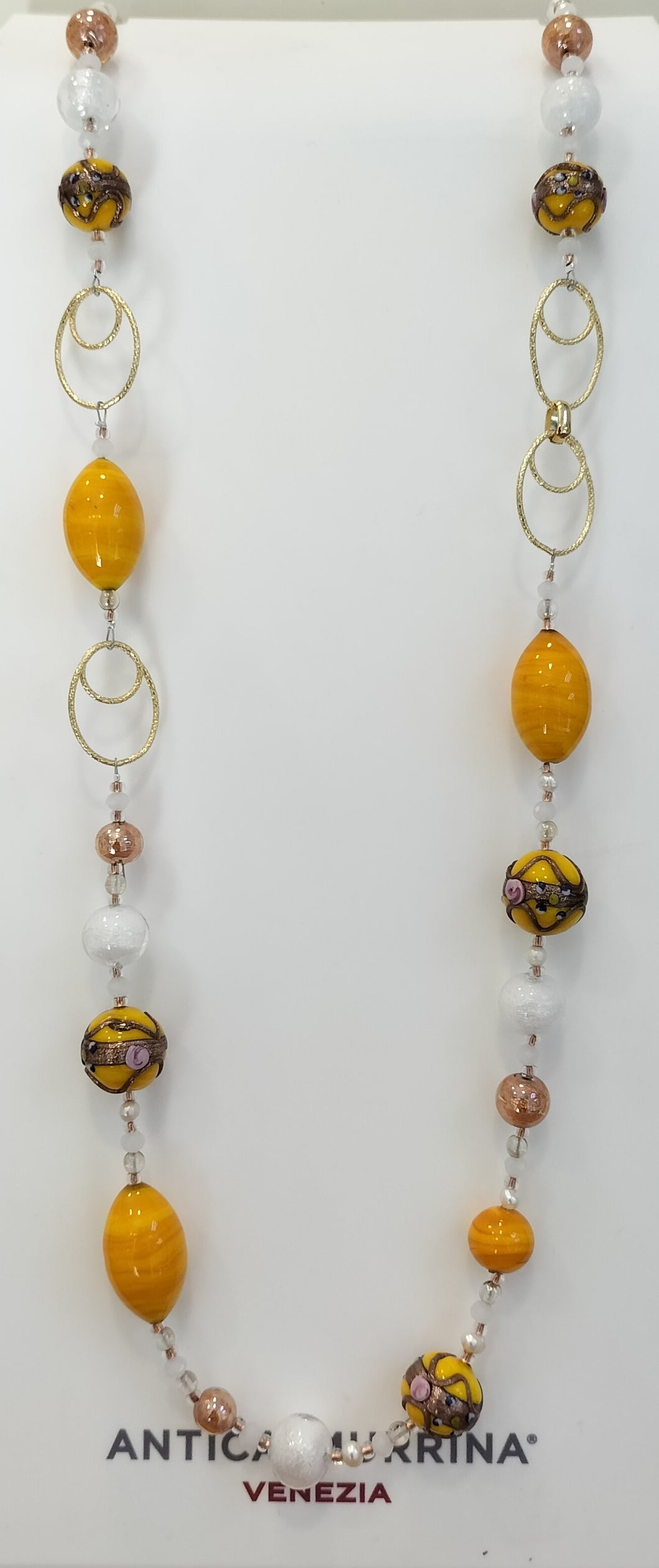 Collana Antica Murrina Venezia NORMA LONG GIALLA