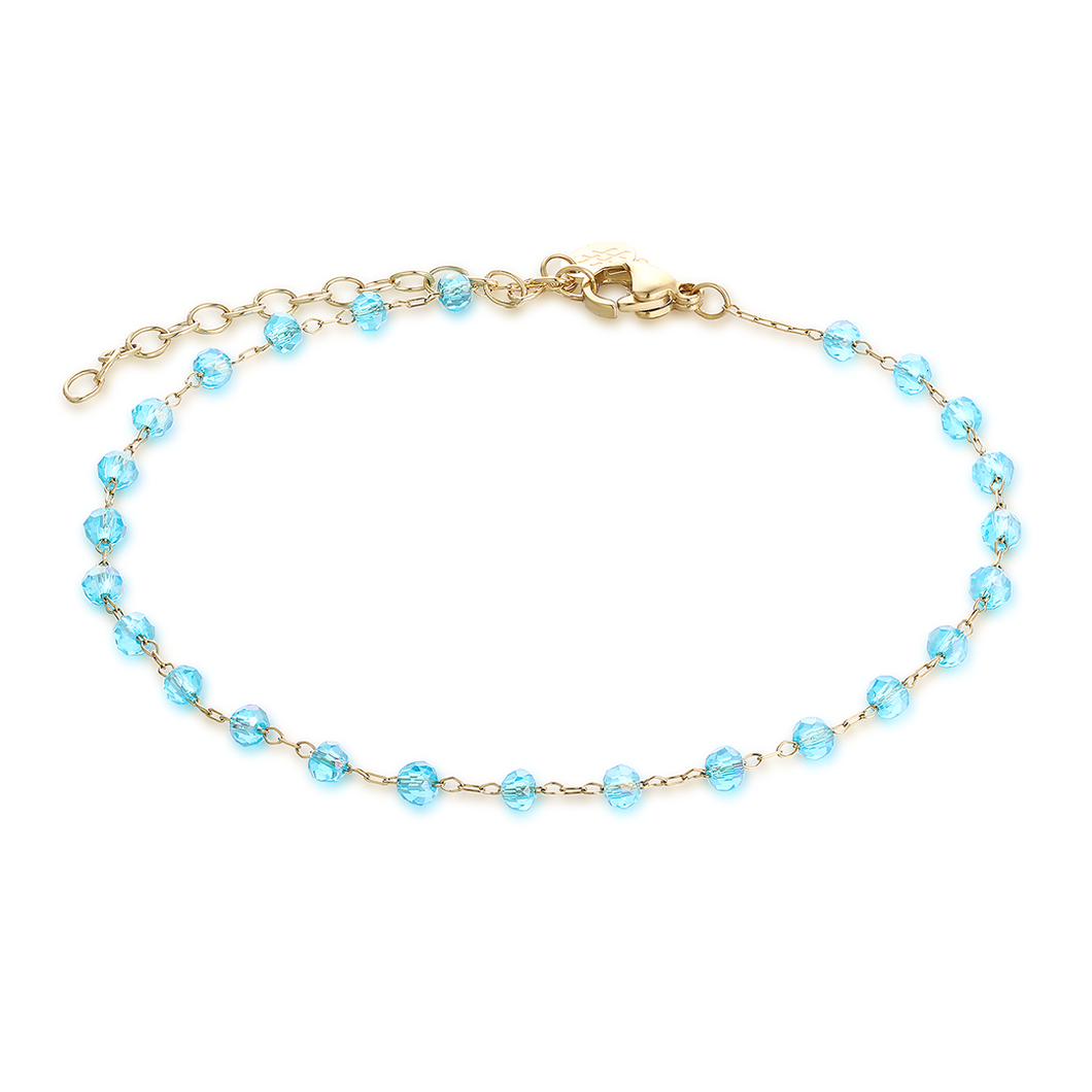#Brandgioielli - Cavigliera Dorata Cristalli Turchesi