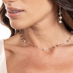 #BrandGioielli - Collana con Pietre e Cristalli Bianchi.