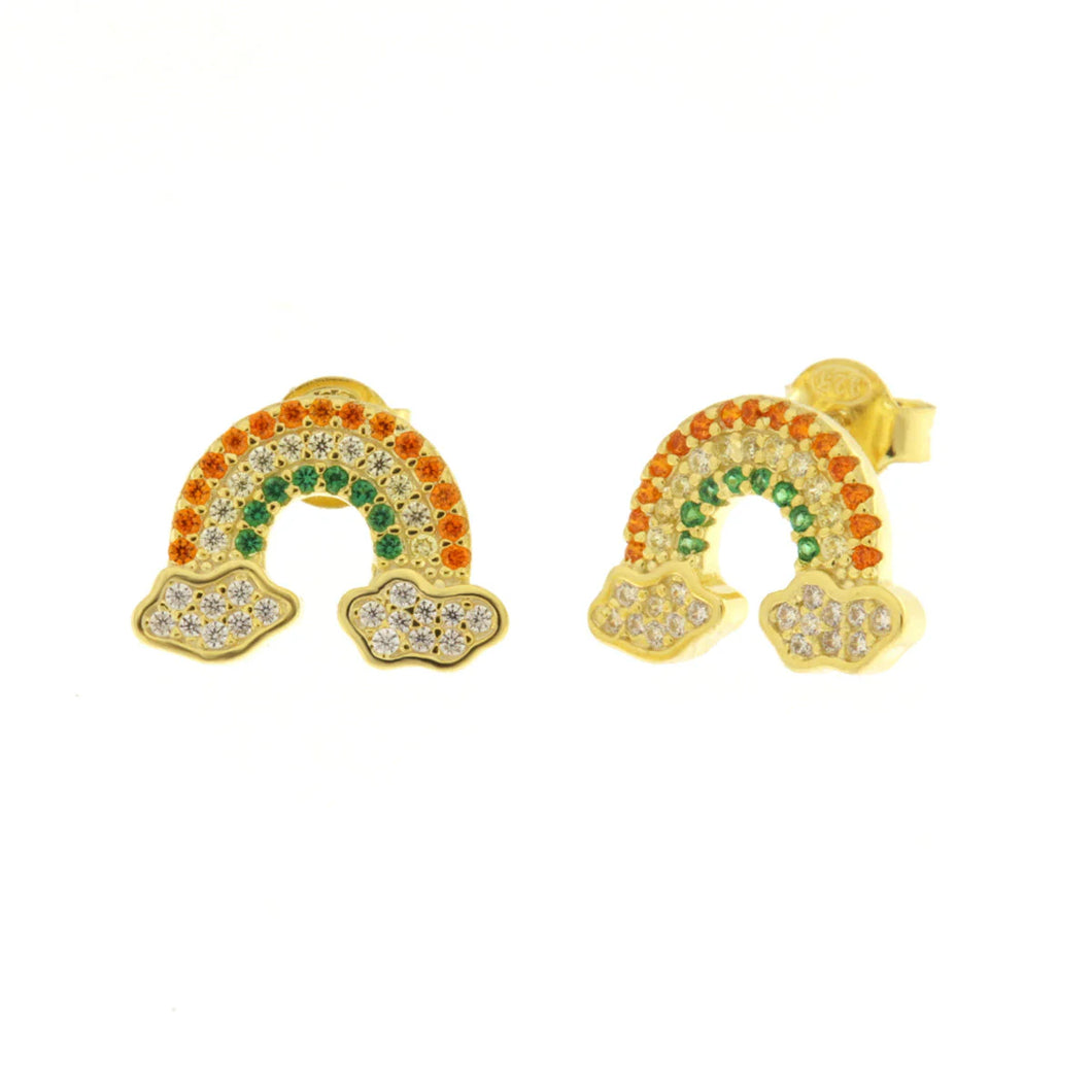 BYSIMON - Orecchini in Argento 925 con arcobaleno, impreziosito da zirconi multicolor