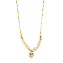 Carica l&#39;immagine nel visualizzatore di Gallery, BYSIMON - Collana in Argento 925 con perle e ciondolo centrale a forma di cuore
