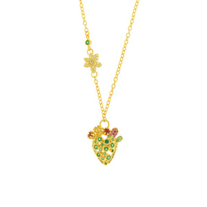 BY SIMON - Collana in Argento 925 con cactus e zirconi colorati