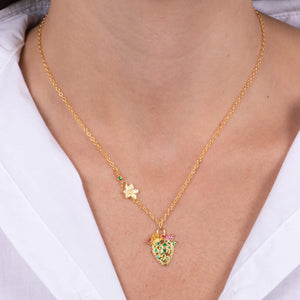 BY SIMON - Collana in Argento 925 con cactus e zirconi colorati