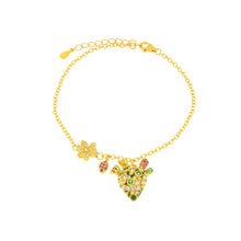 Carica l&#39;immagine nel visualizzatore di Gallery, BY SIMON - Bracciale in Argento 925 con cactus e zirconi colorati
