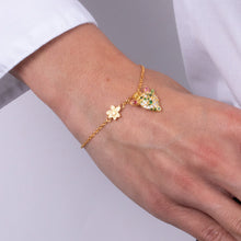 Carica l&#39;immagine nel visualizzatore di Gallery, BY SIMON - Bracciale in Argento 925 con cactus e zirconi colorati
