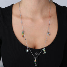Carica l&#39;immagine nel visualizzatore di Gallery, BYSIMON - Collana in Metallo multiciondolo, con simboli carte siciliane pendenti, impreziosite da smalti colorati

