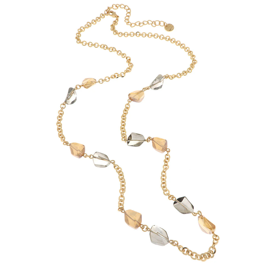 BYSIMON - Collana in Metallo con cristalli colorati di Murano