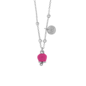 BYSIMON - Collana in Metallo con campanella portafortuna pendente, impreziosita da smalto e cristalli