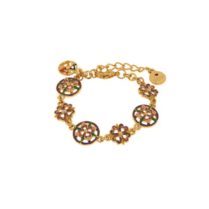 BYSIMON - Bracciale in Metallo con maioliche colorate