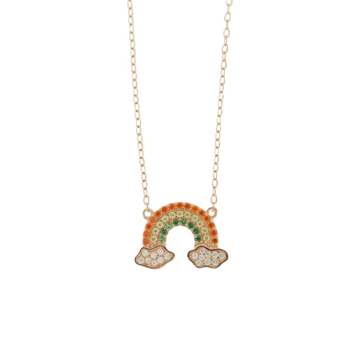 BYSIMON - Collana in Argento 925 con arcobaleno, impreziosito da zirconi multicolor