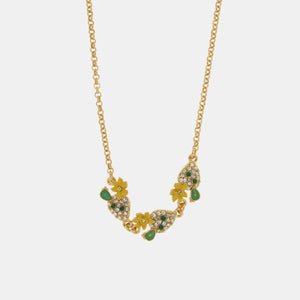 BYSIMON - Collana in Metallo con cactus impreziosito da pietre colorati