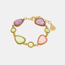 Carica l&#39;immagine nel visualizzatore di Gallery, BYSIMON - Bracciale in Metallo con cristalli a goccia rosa, verdi e viola
