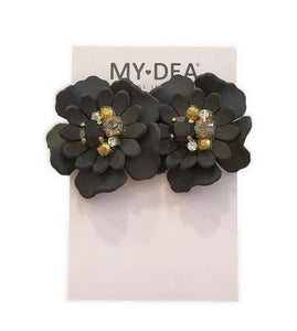 MY DEA - ORECCHINI FLOWER NERO