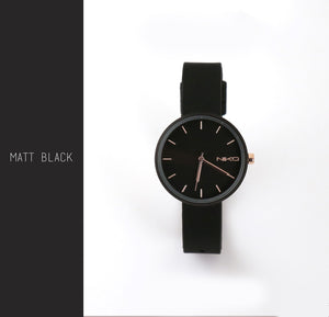 Orologio analogico con cinturino gommato colore nero - NIKO Watch matt black
