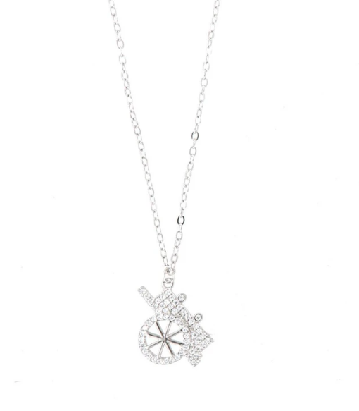 BYSIMON - Collana in argento con ciondolo carretto siciliano impreziosito da cubic zirconi