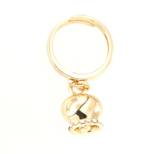 BYSIMON - Anello in Metallo con campanella portafortuna pendente, impreziosita da cristalli