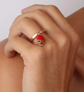 BYSIMON Anello in Metallo con campanella portafortuna pendente impr ALBEIRA