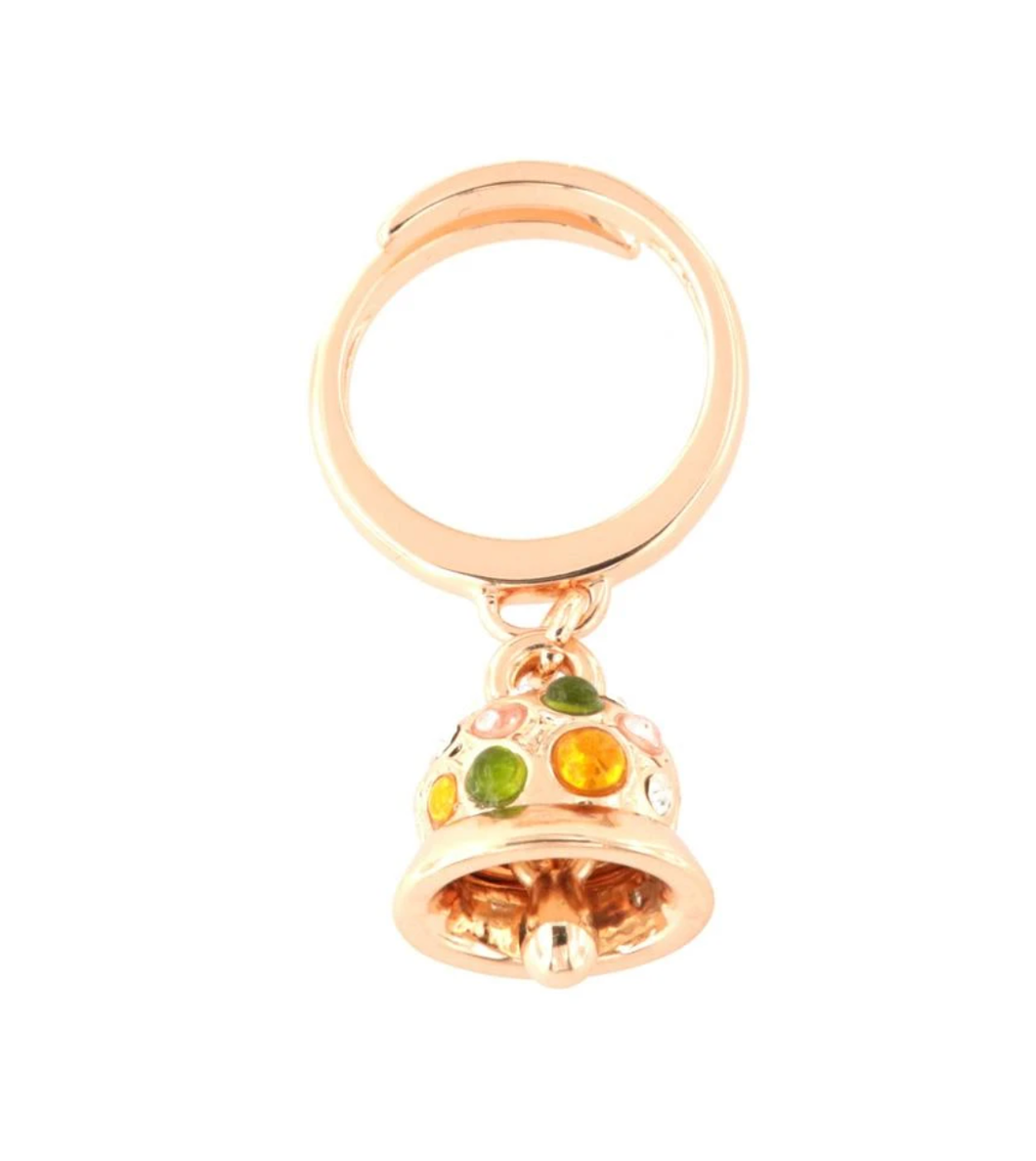 BYSIMON - Anello in Metallo con campana Capri, impreziosita da cristalli multicolore