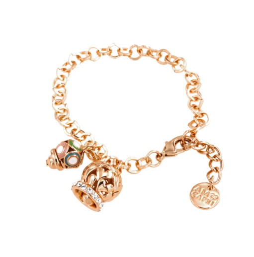 BYSIMON - Bracciale con campanella e cristalli pendente