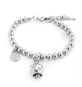 BYSIMON - Bracciale con campanella pendente argentata