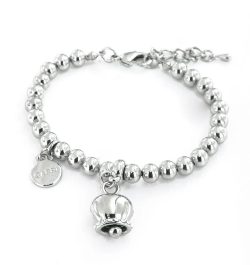 BYSIMON - Bracciale con campanella pendente argentata