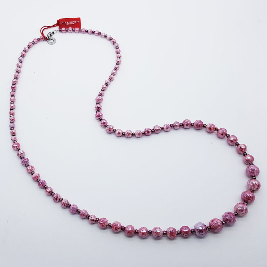 COLLANA PERLEADI LUNGA TOP ROSA - Necklace, Collier
