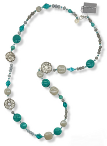 COLLANA NATURAL CIRCLE SUMMER VERDE E GRIGIO - Necklace Green & Grey