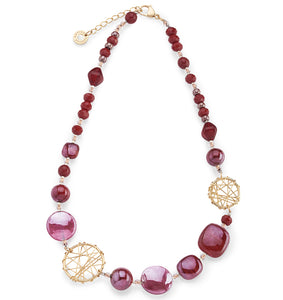 COLLANA NATURAL CIRCLE G GIROCOLLO ROSSO