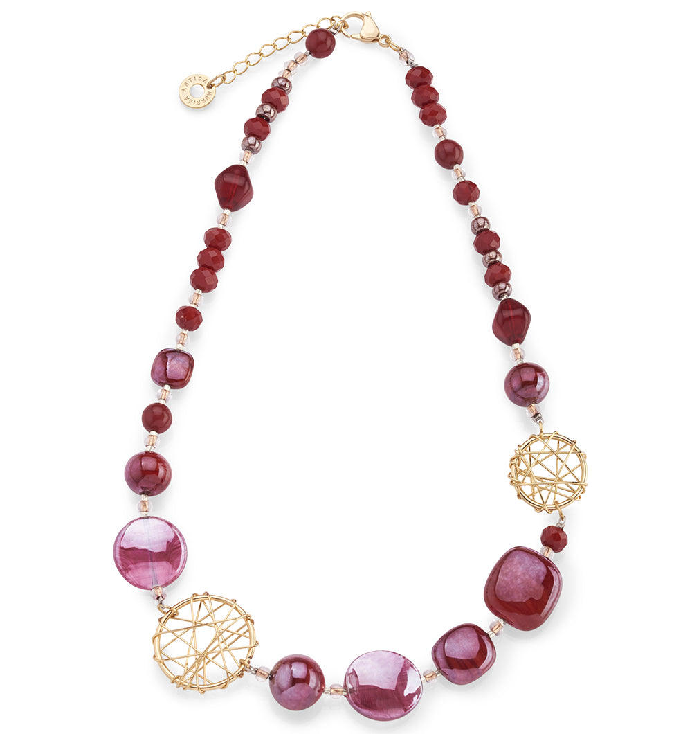 COLLANA NATURAL CIRCLE G GIROCOLLO ROSSO