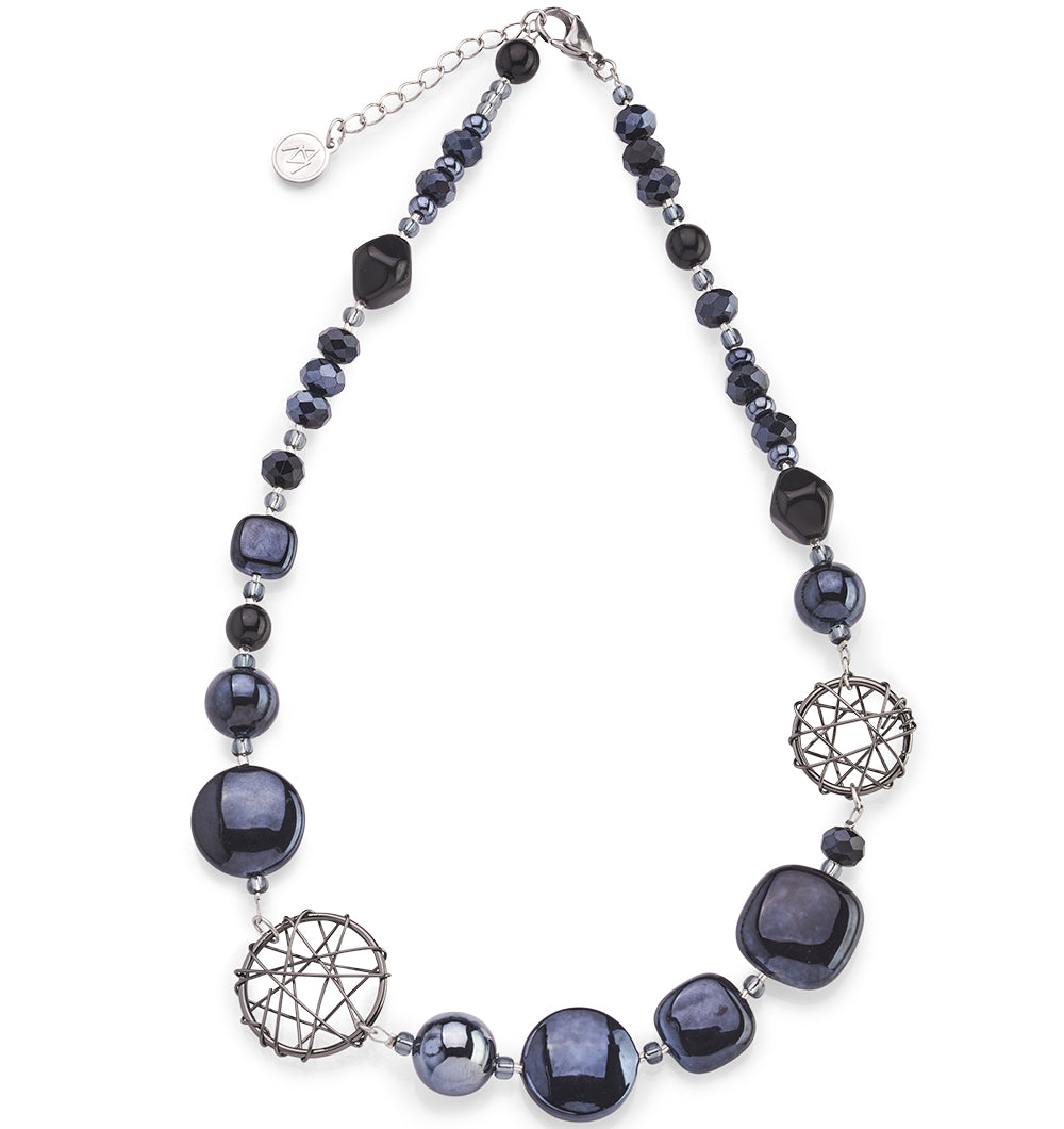 COLLANA NATURAL CIRCLE G GIROCOLLO NERO