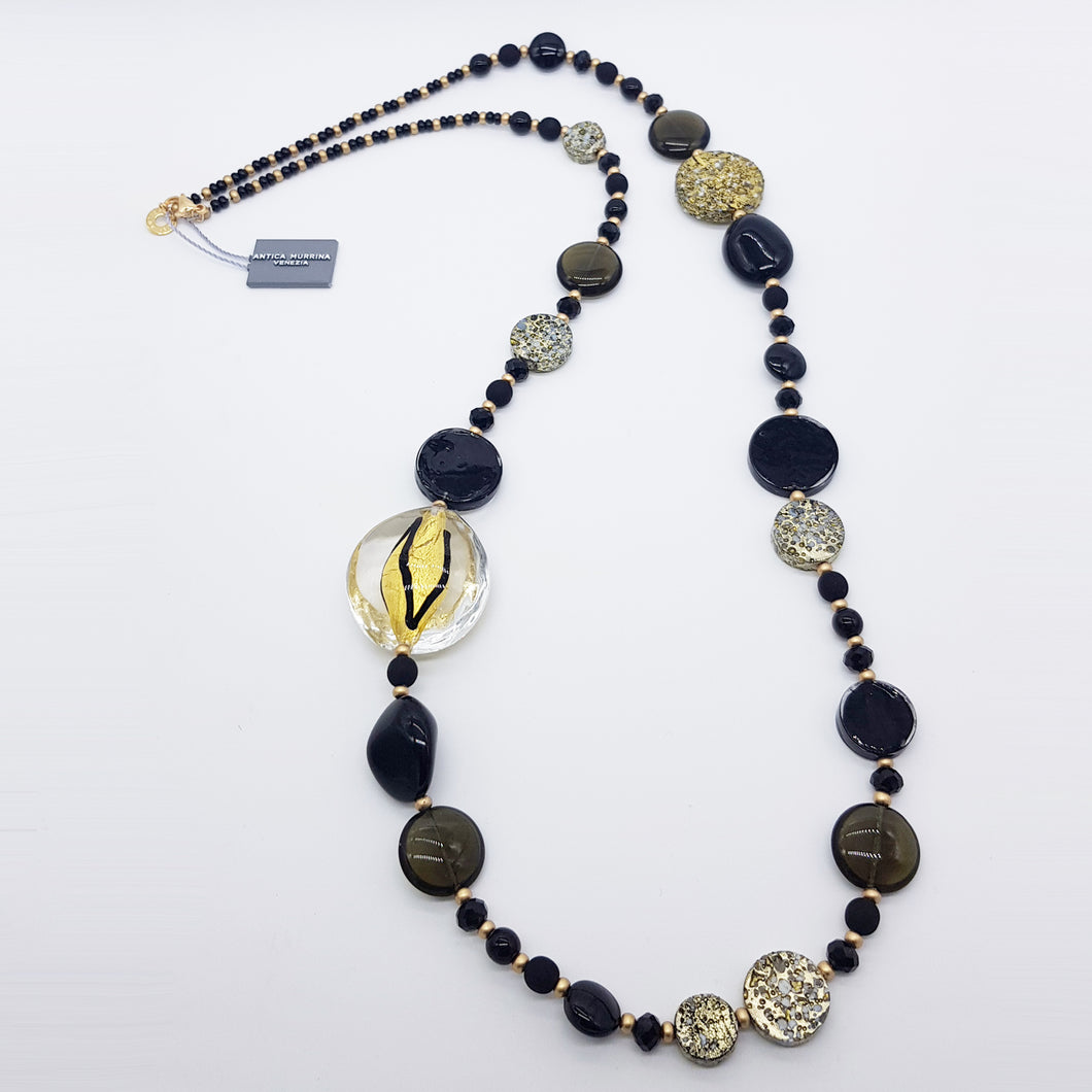 COLLANA LUNGA ISABEL NERO E DORATO - Neklace - Collier