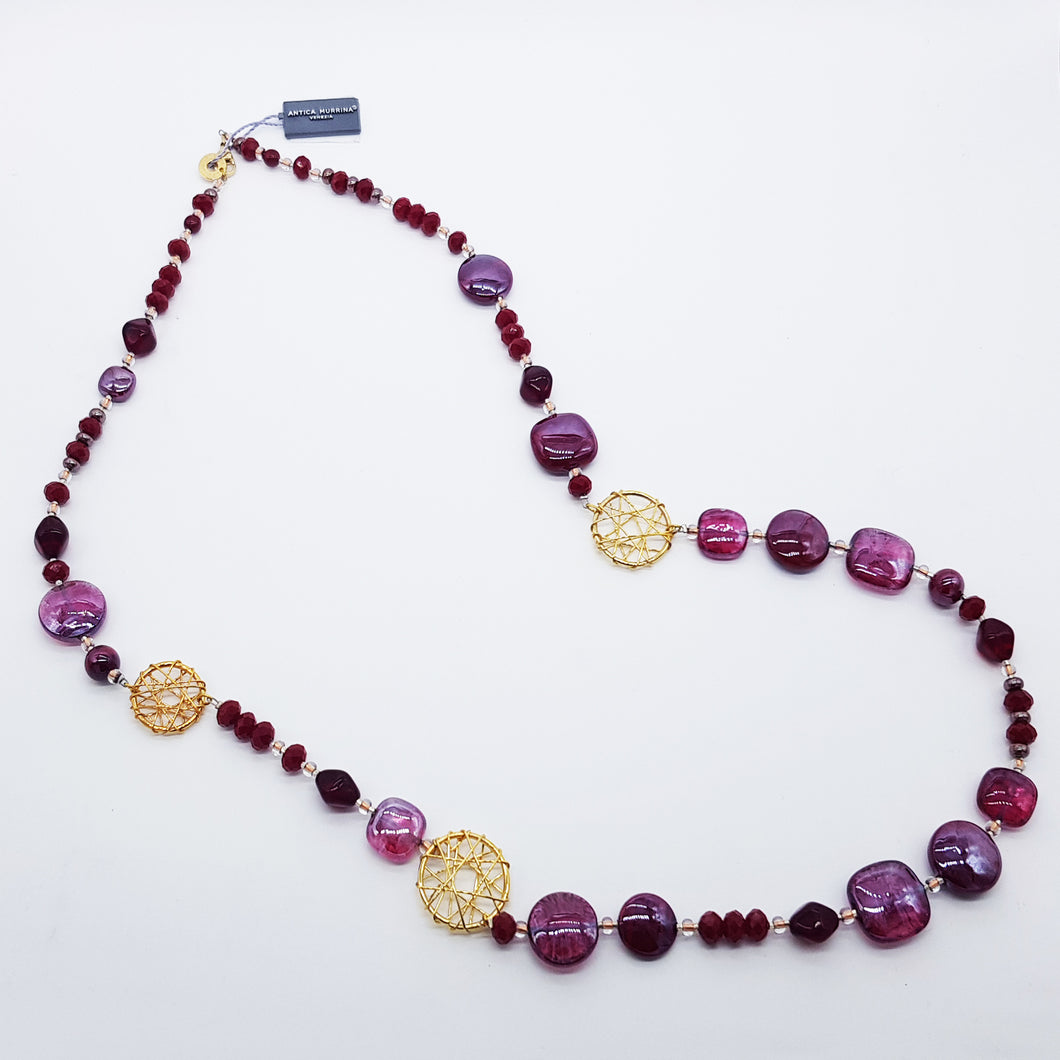 COLLANA NATURAL CIRCLE L LUNGA ROSSA - Necklace, Collier
