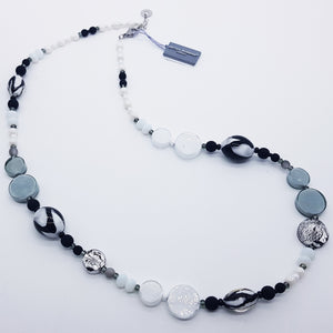 COLLANA HONEY LUNGA COLORE BIANCO NERO - necklace - collier