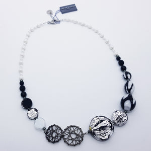 COLLANA HONEY GIROCOLLO COLORE BIANCO NERO - necklace - collier