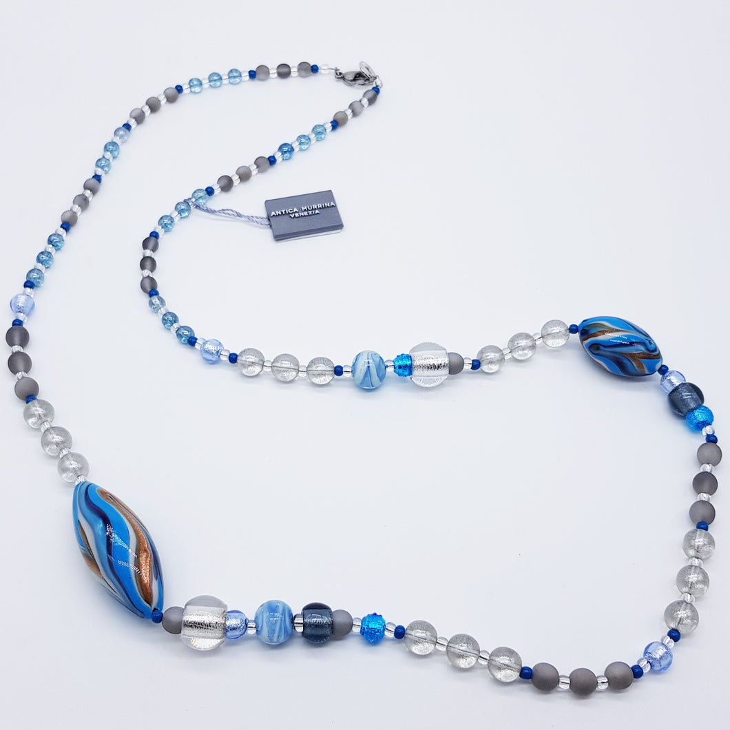 COLLANA ROSE LUNGA AZZURRO TURCHESE - Necklace turquoise blue