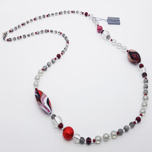 COLLANA ROSE LUNGA ROSSO - Necklace Red